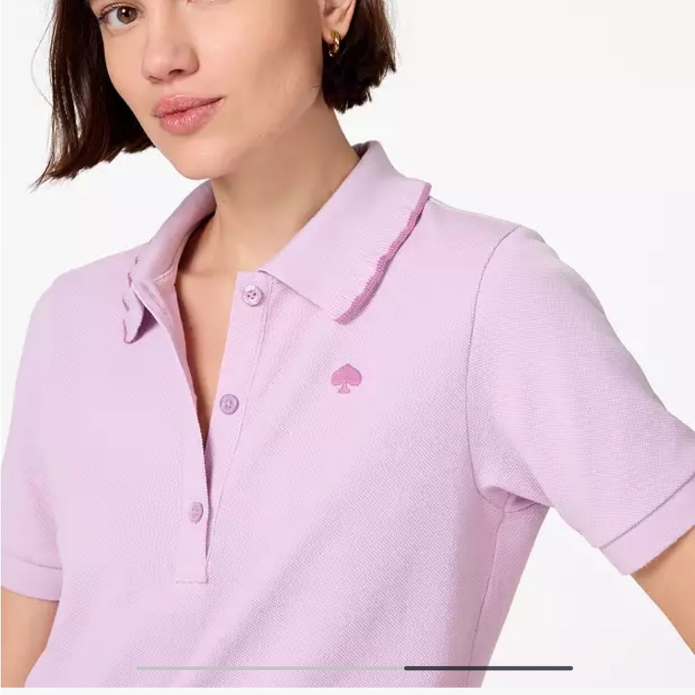 Kate Spade Lavender ruffle Polo Shirt